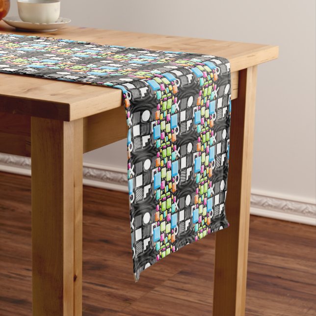 Deco Cubist Geometric Futuristic  Short Table Runner (In Situ)