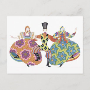 Deco Dancers Postcard