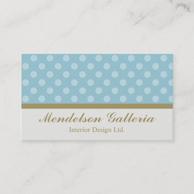 Deco Dots Blue Design Company Business Card (Front)
