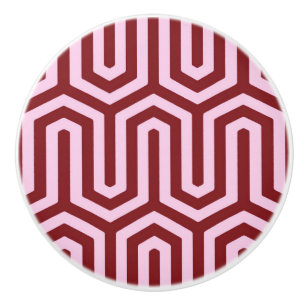 Deco Egyptian motif - burgundy and pink Ceramic Knob