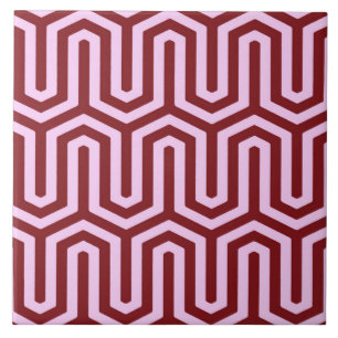 Deco Egyptian motif - burgundy and pink Tile