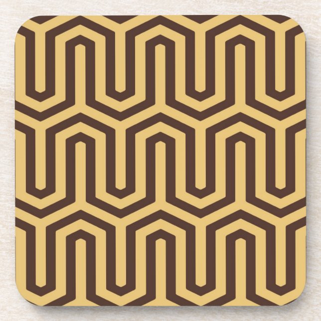Deco Egyptian motif - caramel and chocolate Coaster (Front)