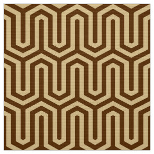 Deco Egyptian motif - caramel and chocolate Fabric
