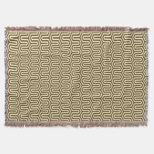 Deco Egyptian motif - chocolate and cream Throw Blanket