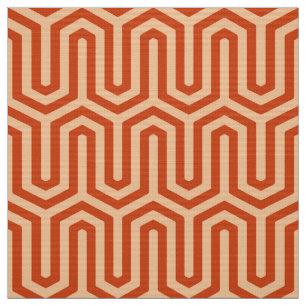 Deco Egyptian motif - coral orange Fabric