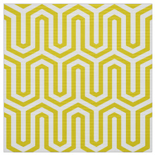 Deco Egyptian motif - mustard gold and white Fabric