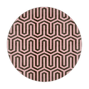 Deco Egyptian motif - pink and chocolate Cutting Board