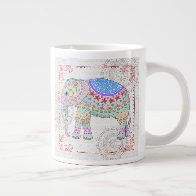 Deco Elephant Boho Style Mug (Right)