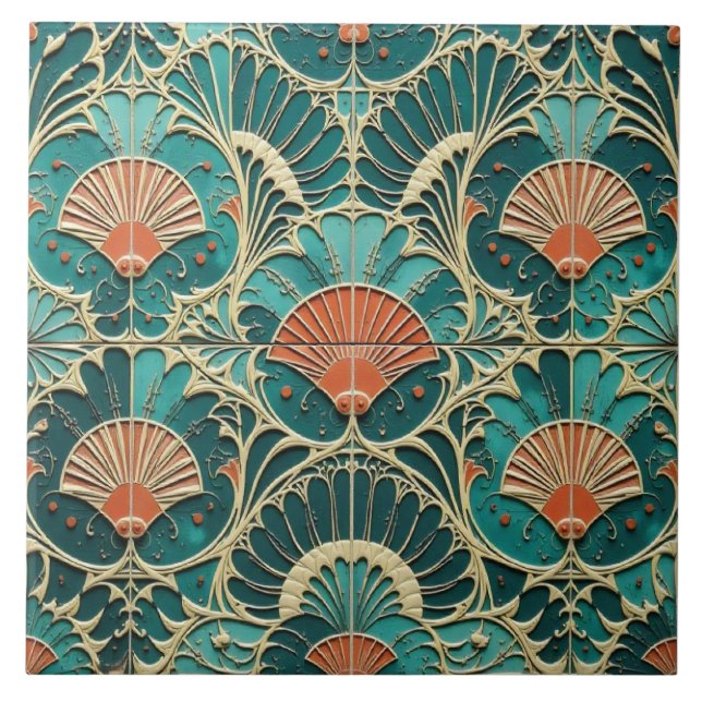 Deco Fan Symmetry Tile (Front)
