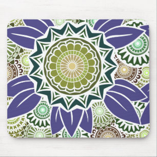 Deco Fandango in Green and Grape Mouse Mat