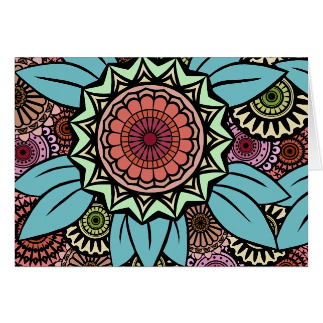 Deco Fandango in Turquoise and Orange (Front Horizontal)