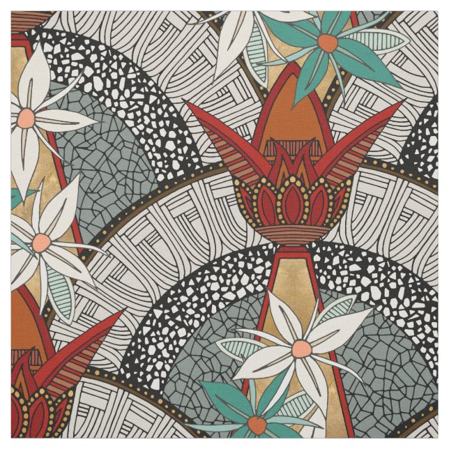 deco fleur fabric (Swatch)