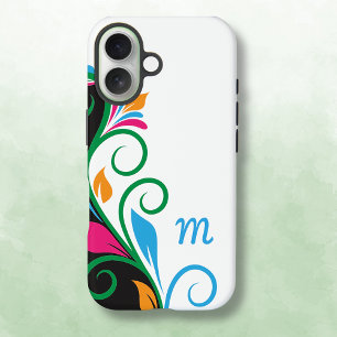 Deco Floral Monogram iPhone 16 Case
