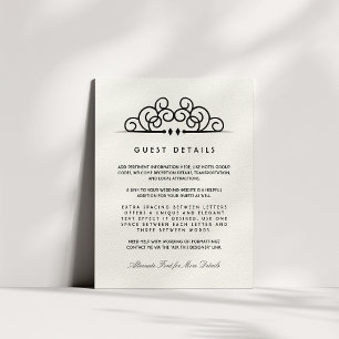 Deco Flourish Wedding Guest Information Enclosure Card