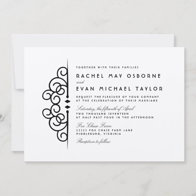 Deco Flourish Wedding Invitation (Front)