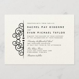 Deco Flourish Wedding Invitation