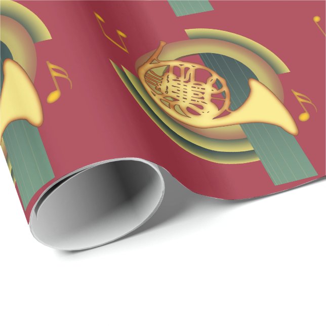 Deco French Horn Wrapping Paper (Roll Corner)