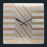 Deco Geometric Clock<br><div class="desc">Add some glamour to any area from your ebony martini bar,  to your well appointed dressing room with this clock with vintage deco flair!</div>