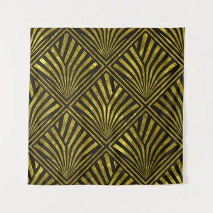 Deco Glam: Gold & Black Pattern Tapestry