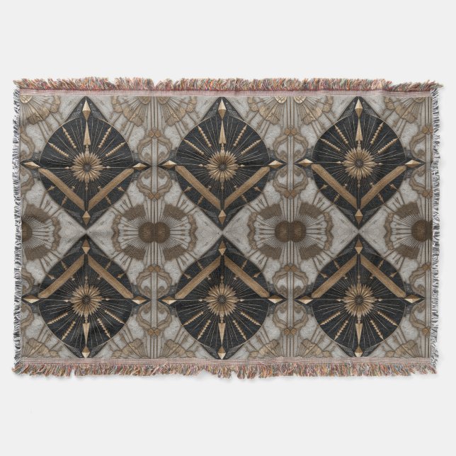 Deco Golden Circles Throw Blanket (Front)