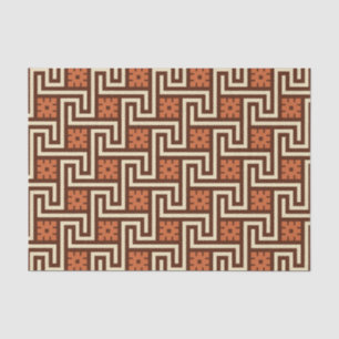 Deco Greek Key, Brown, Beige and Rust Tissue Paper