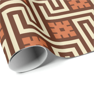 Deco Greek Key, Brown, Beige and Rust Wrapping Paper