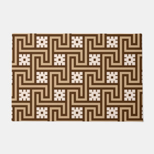 Deco Greek Key, Taupe Tan and Brown Doormat