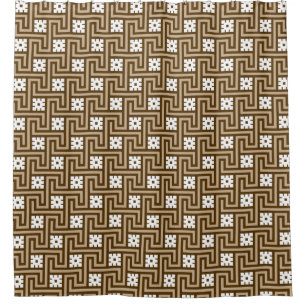 Deco Greek Key, Taupe Tan and Brown Shower Curtain