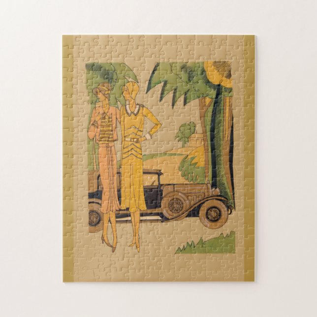 Deco Ladies And Car Jigsaw Puzzle (Vertical)