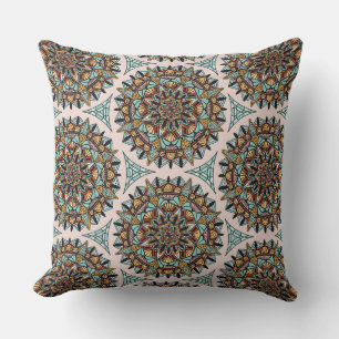 Deco Mandala Pattern Throw Pillow