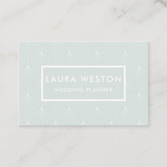 Deco Mint Green Modern Elegant Business Card (Front)