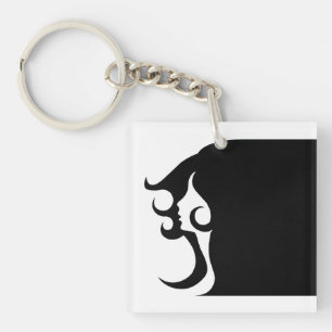 Deco Mod Woman Acrylic Keychain