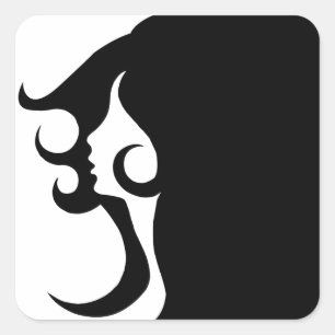 Deco Mod Woman Square Sticker