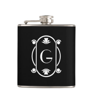 Deco Monogrammed Hip Flask