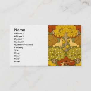 Deco Nouveau Stag and Trees Business Card