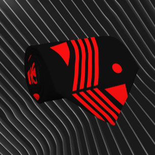 Deco pattern in red & black tie