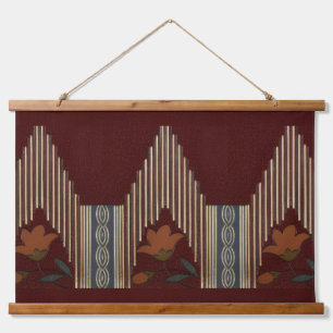 Deco Pattern With Flower And Spire Hanging Tapestry