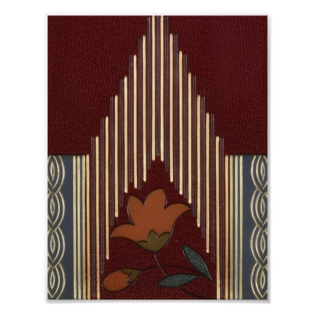 Deco Pattern With Flower And Spire Photo Print (Front)