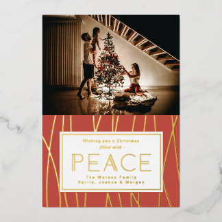 Deco Peace Foil Christmas Holiday Card