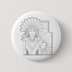 Deco Priestess 6 Cm Round Badge