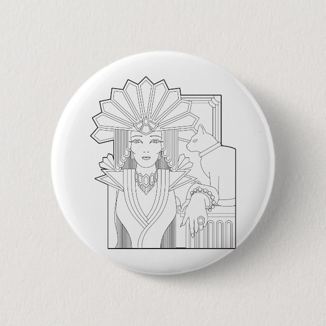 Deco Priestess 6 Cm Round Badge (Front)