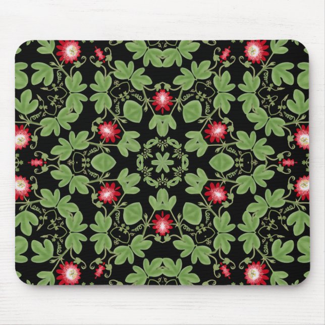 Deco Red Passionflower Mousepad (Front)