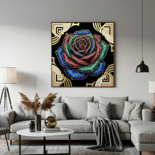 Deco Rose Poster