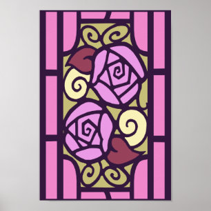 Deco Roses in Pink Poster
