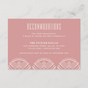 Deco Scallops Wedding Accommodation Card - Rose
