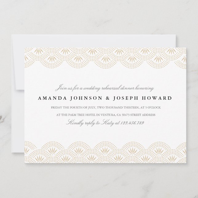 Deco Seigaiha Rehearsal Dinner Invite (Front)