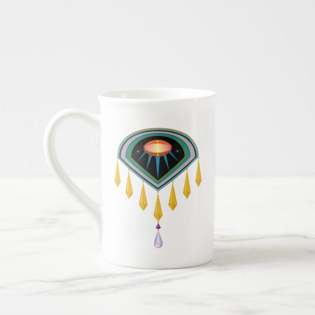 Deco Space Egg Bone China Mug (Left)