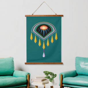 Deco Space Egg Wood Topped Tapestry