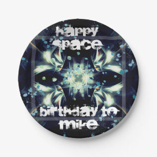 Deco Star Space & Your text Paper Plate