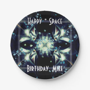 Deco Star Space & Your text Paper Plates